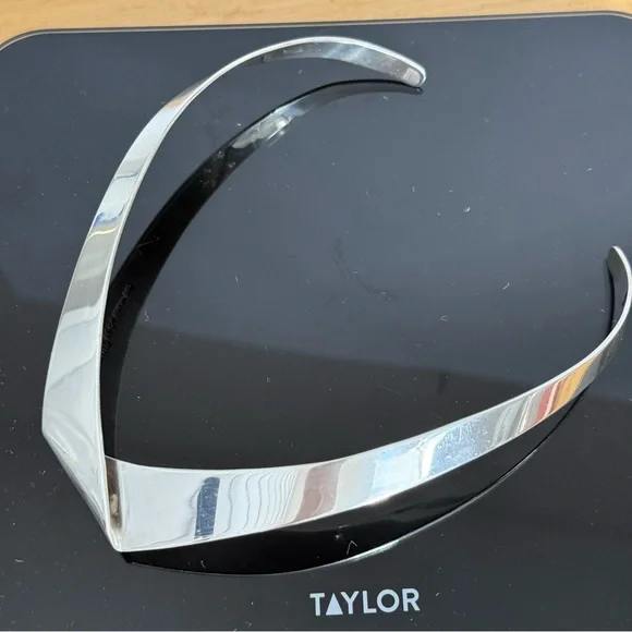 Vintage TAXCO 950 Mexico TO-96 ALICIA Sterling Silver Modernist Cuff Necklace - Picture 13 of 16